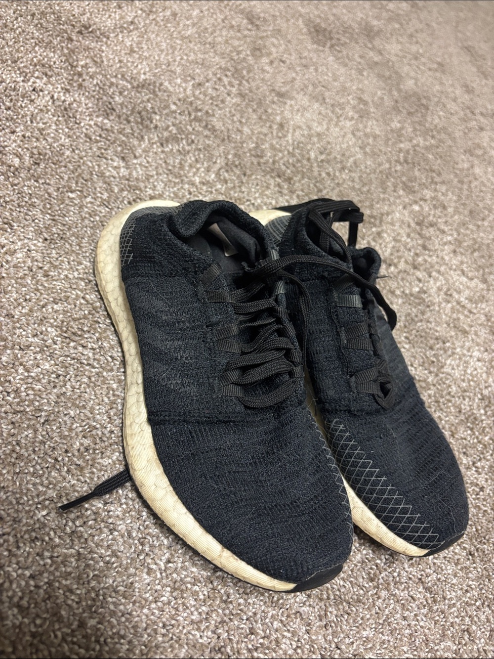 Men's Black Knit Running Sneakers